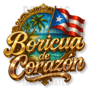 Boricua de Corazón Beach Scene T-Shirt Design