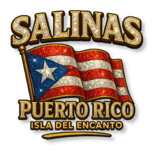 Salinas Puerto Rico Glitter Flag