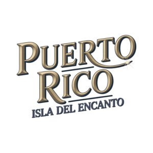 Puerto Rico Isla del Encanto Elegant Gold Text